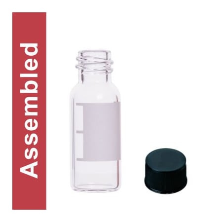 Cp Lab Safety. Wheaton MicroLiter 4ML Clear Marking Patch Screw Thread Vial Kit Solid Top Cap 100pk 13-1210KPS-A